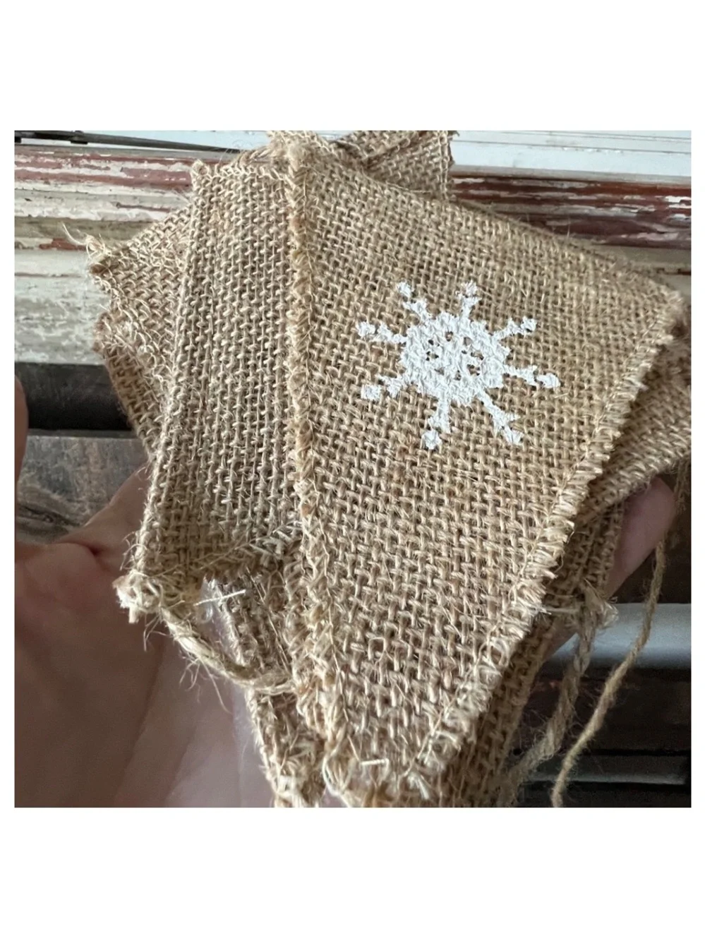 Burlap Snowflake Mantel/Wall Decor